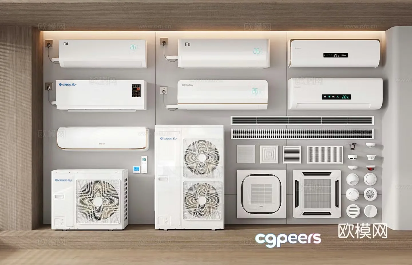 Modern air conditioner wall-mounted bedroom air conditioner ceiling-mounted central air conditioner Air conditioner 3D model