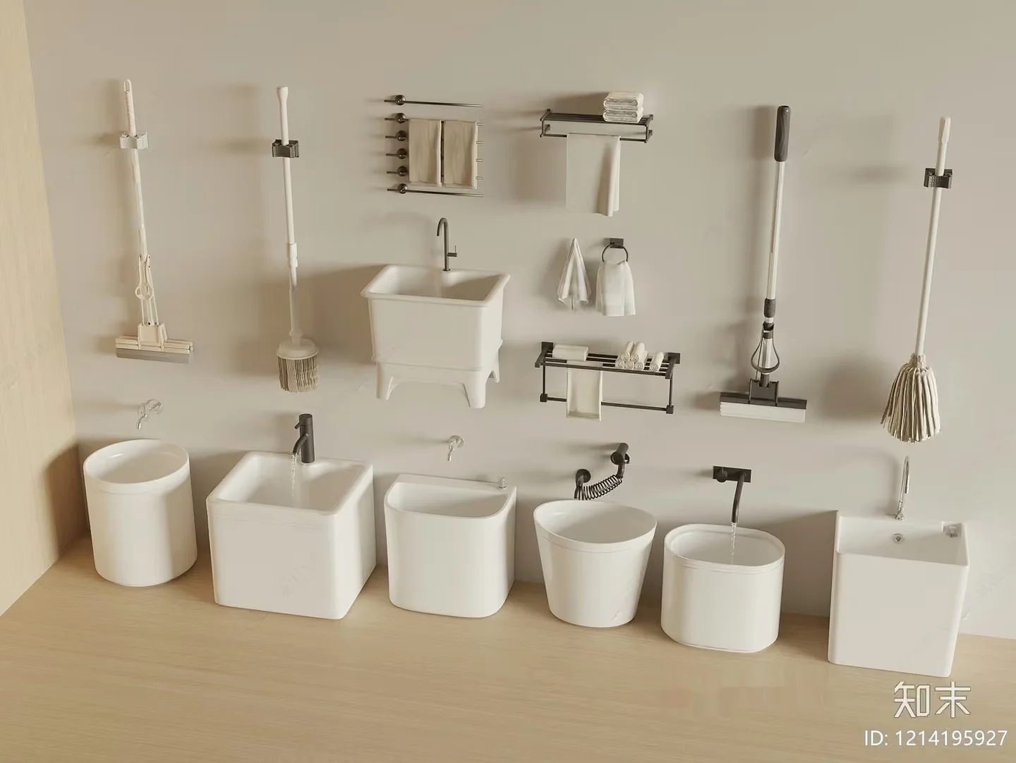White Bathroom Fixtures 3D Model – 10177 – VRAY Render