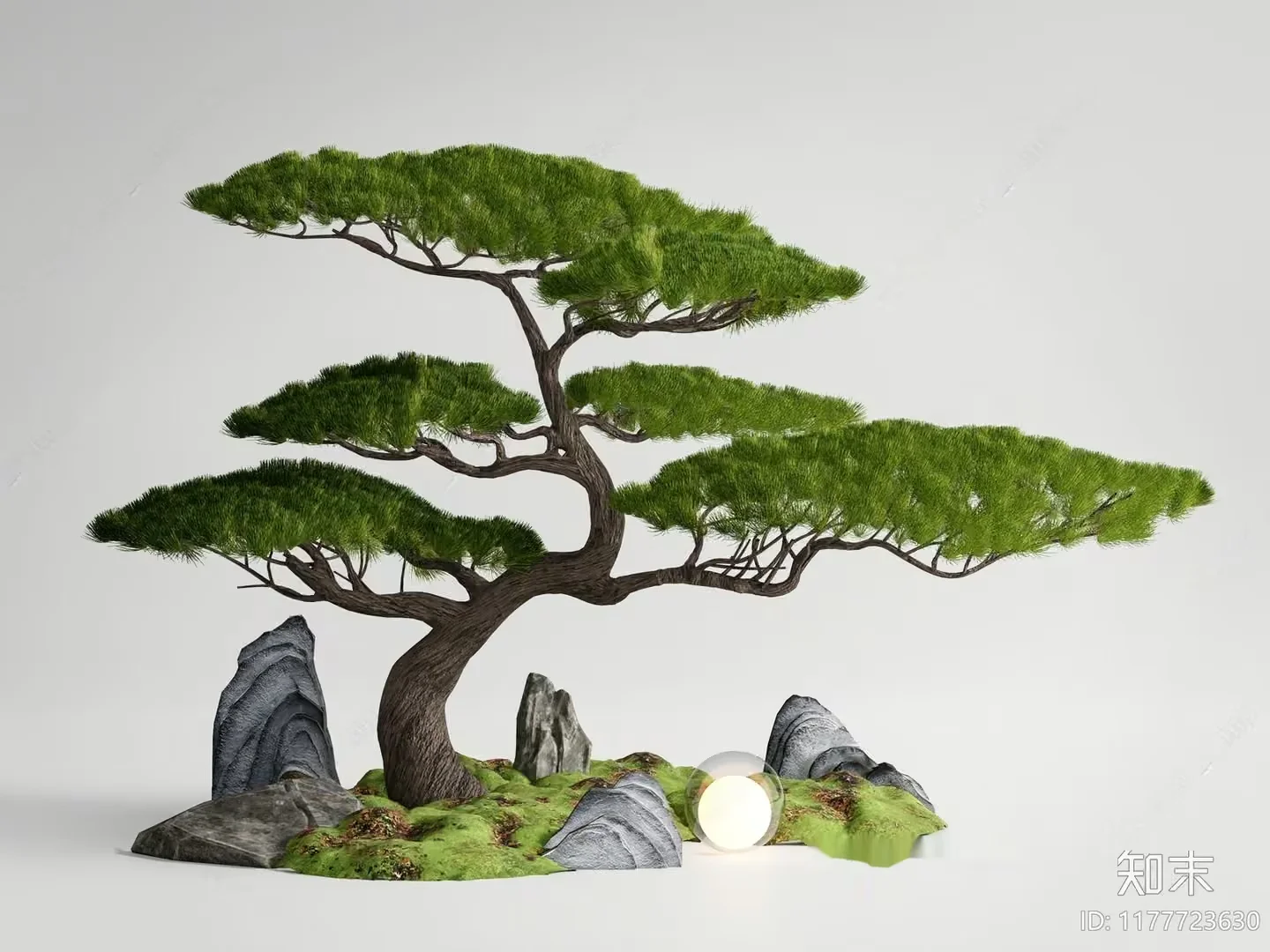 A Tree With Green Leaves 3D Model – 3195 – VRAY Render