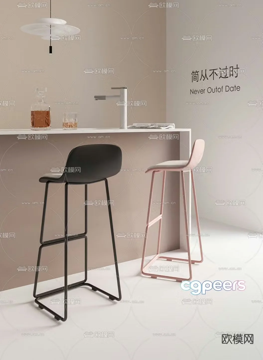 bar stool bar stool high stool 3d model