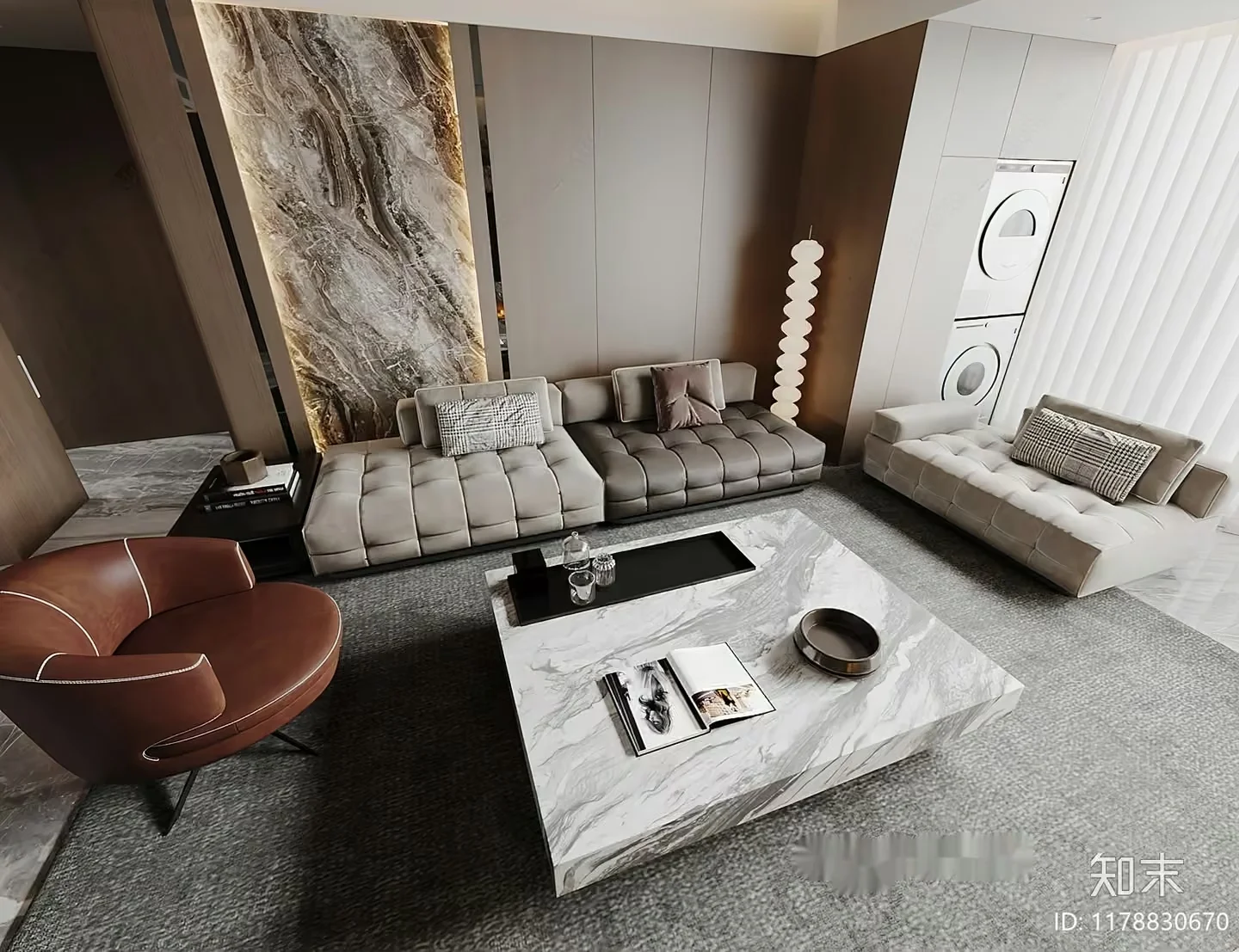 Modern Living Room 3D Model – 2313 – VRAY Render