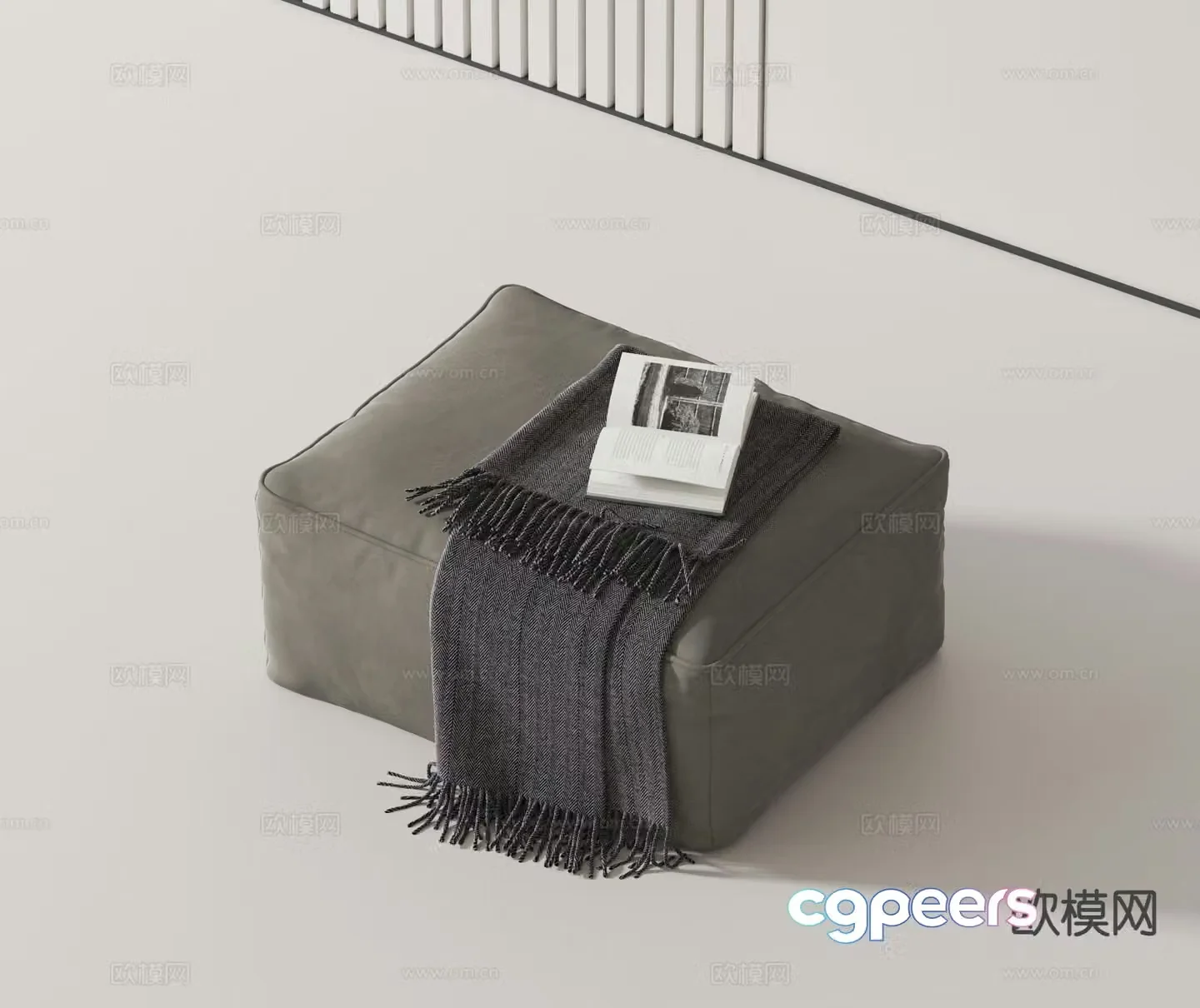 Modern sofa stool footrest 3d model