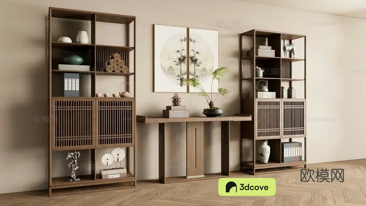 New Chinese style Zen-like ancient shelf
