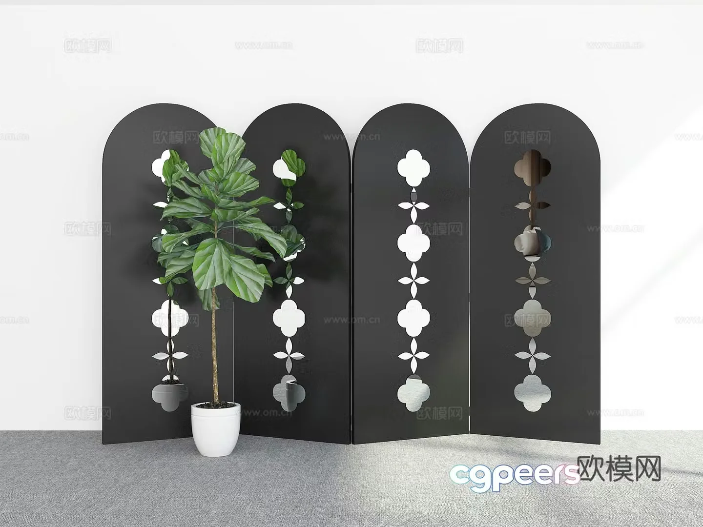 Middle-aged screen 3d model