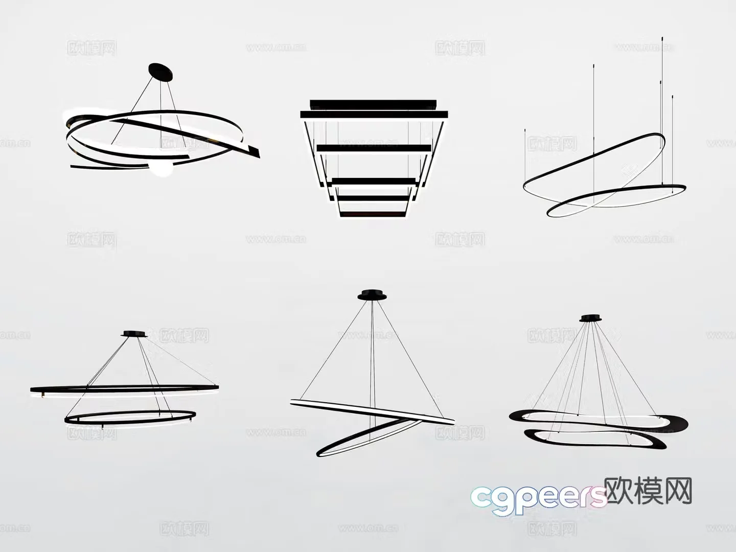 Modern chandelier 3d model