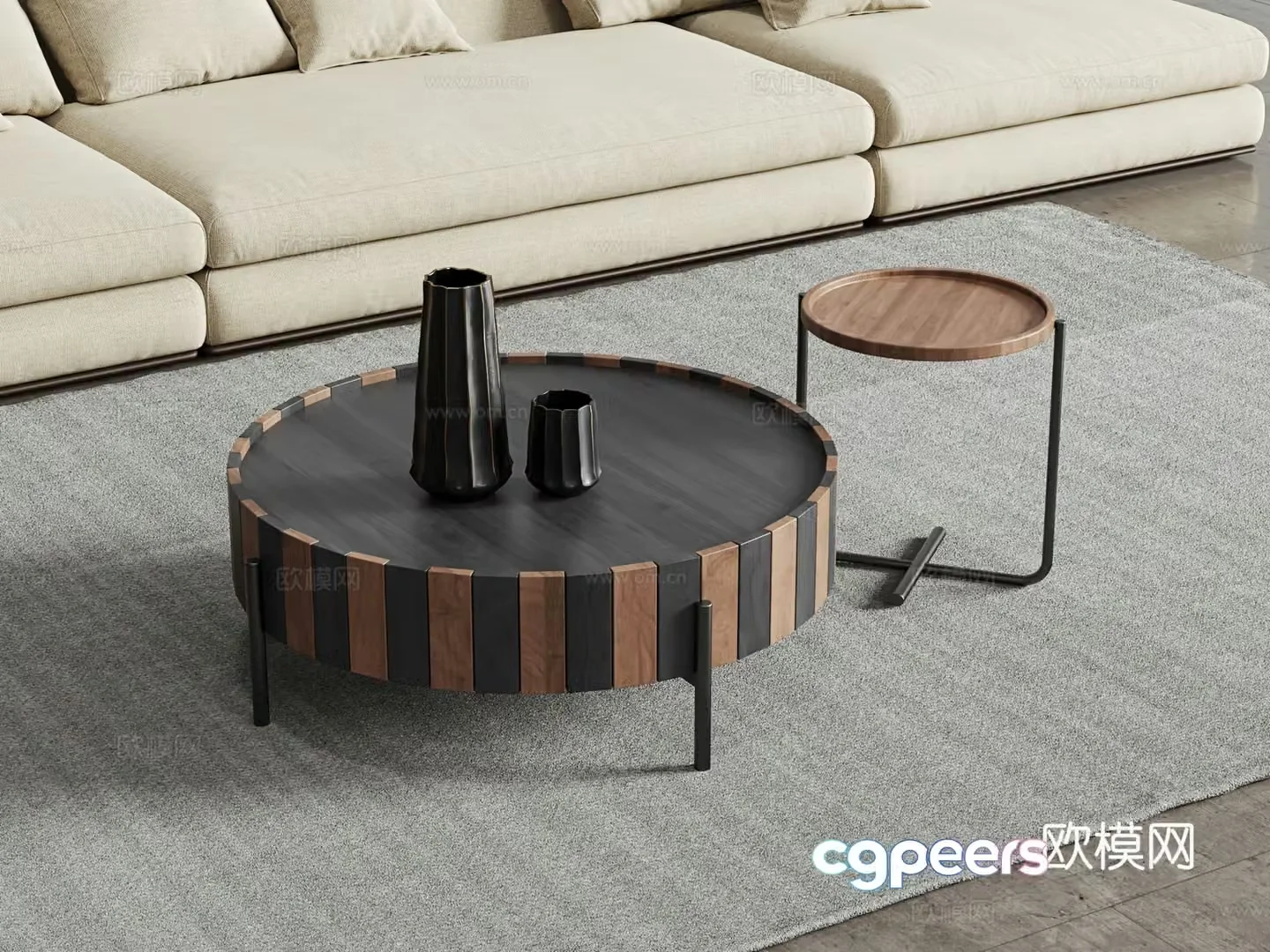 Middle-aged style coffee table 3D model