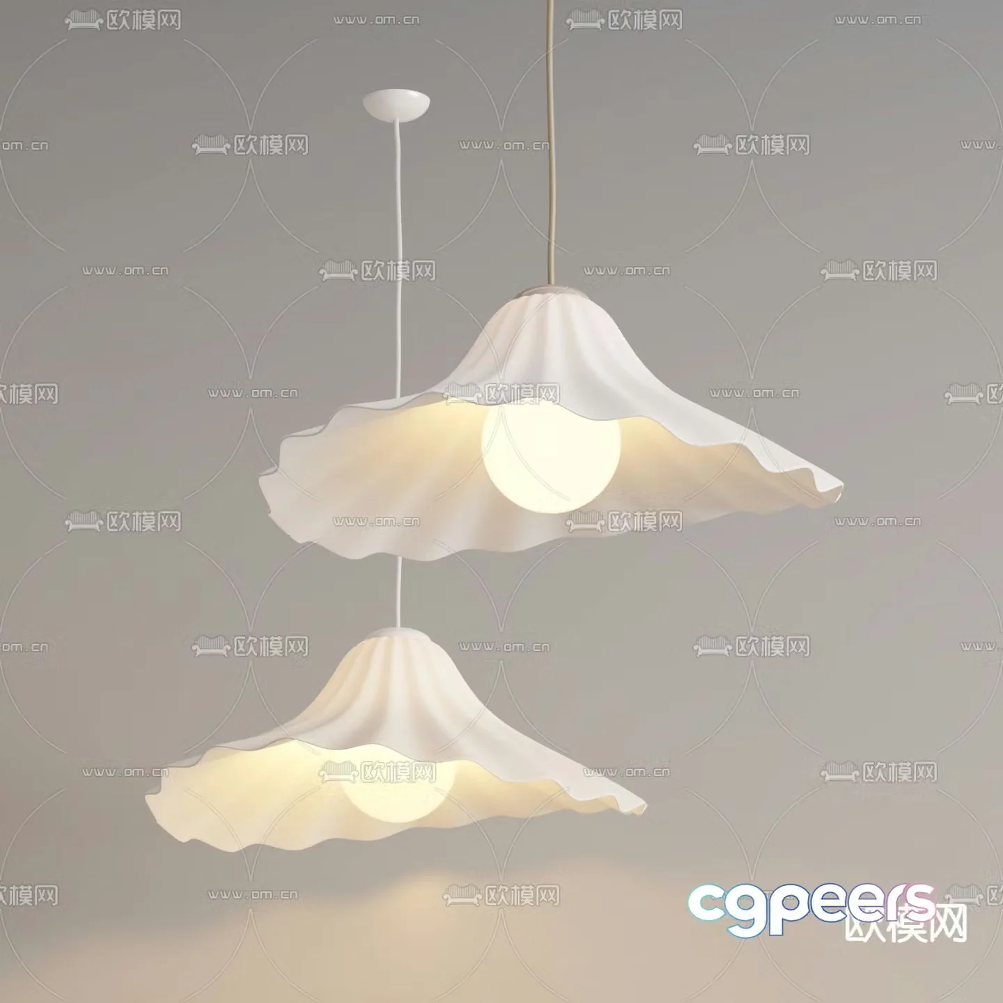 Creamy chandelier Bedside Chandelier Art chandelier 3d model