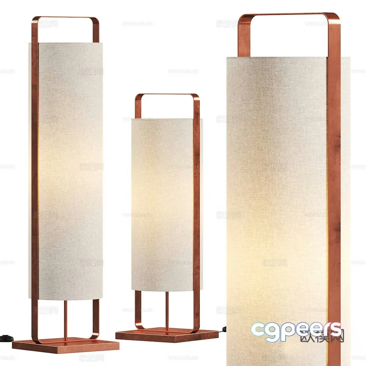 Paper floor lamp Floor lamp combination Art floor lamp Fabric floor lamp Bedside floor lamp 3D model
