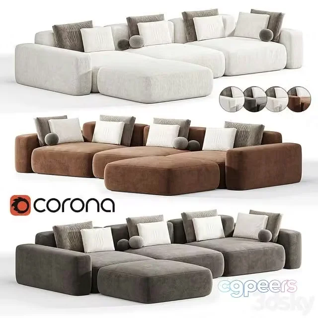 3ds Max Free – Modular sofa Bon One 10
