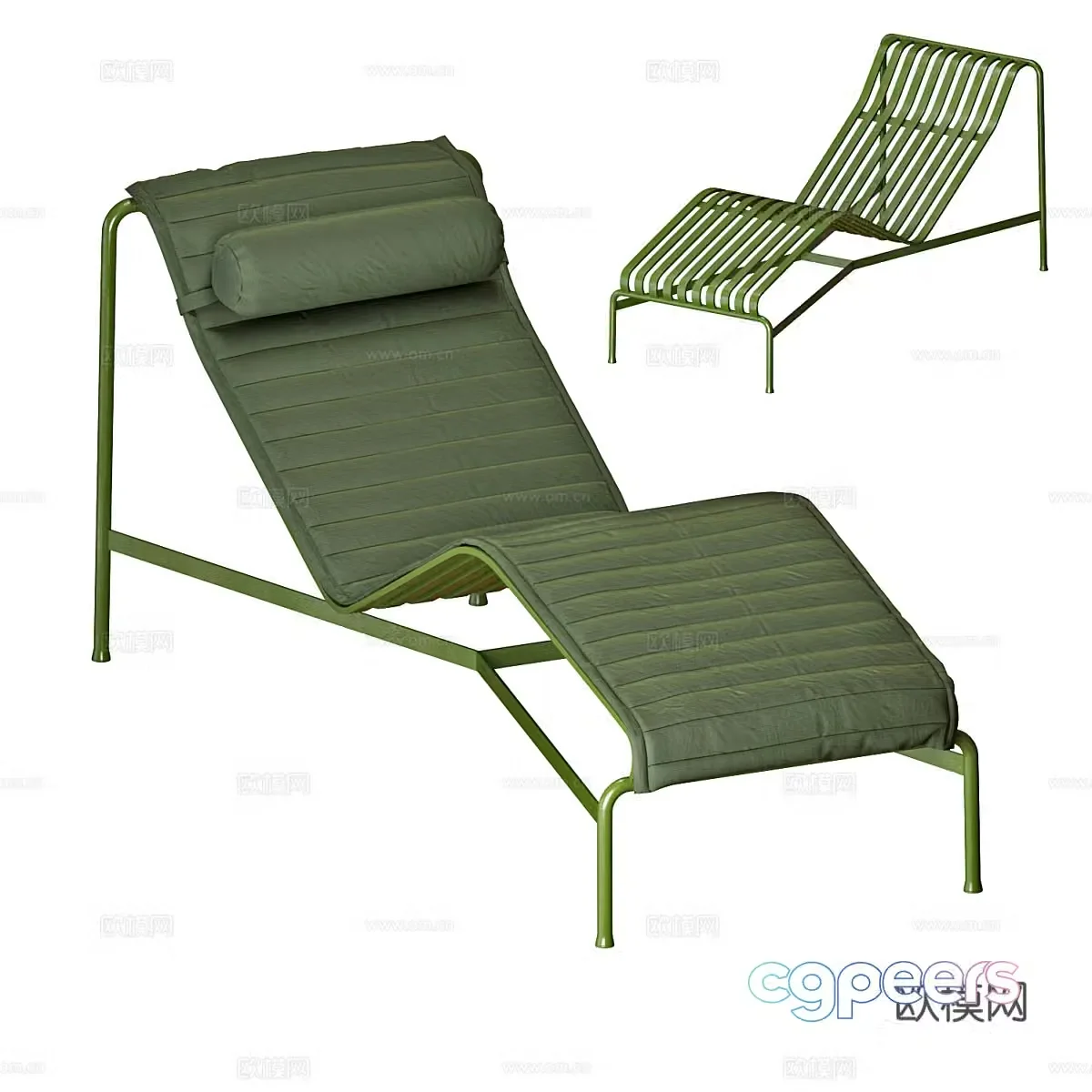 Modern Italian minimalist stainless steel lounge chair 3d model