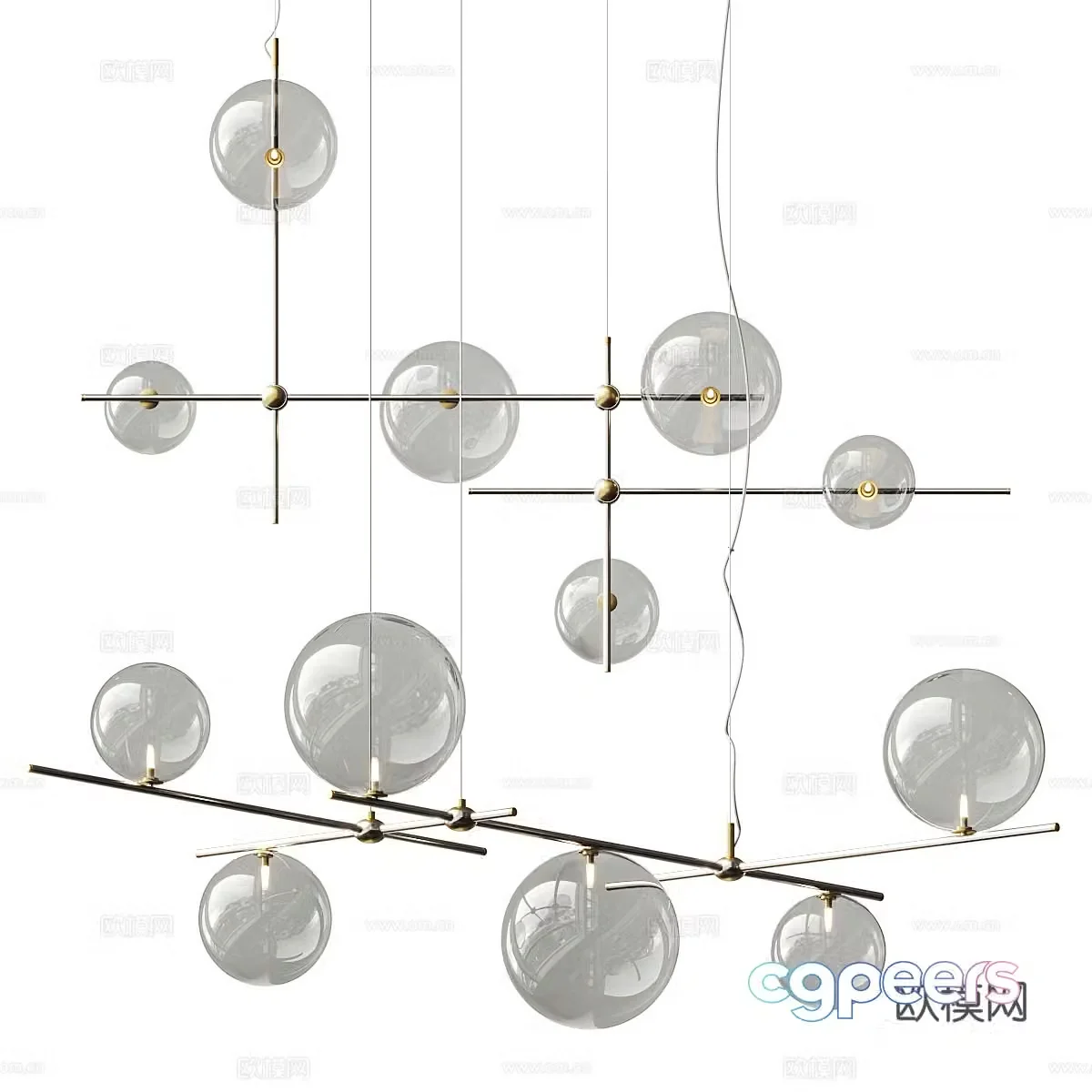 Modern Cattelan Italia Bloom Chandelier 3d Model