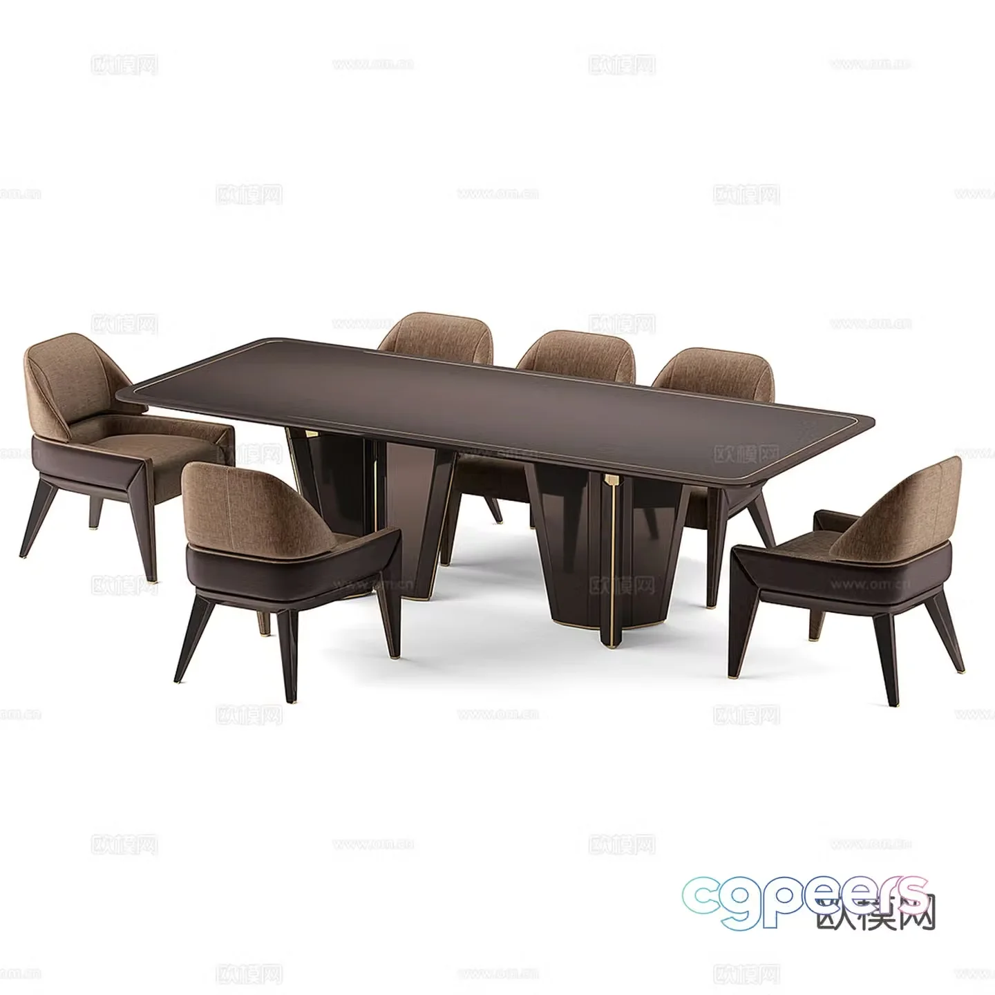 Modern dining table and chair 3d model