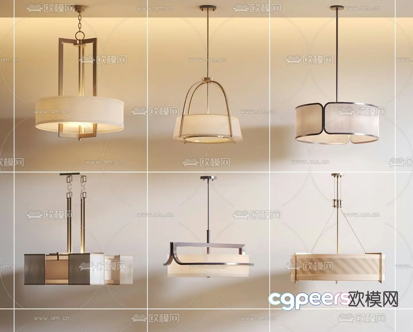 New Chinese style chandelier 3d model