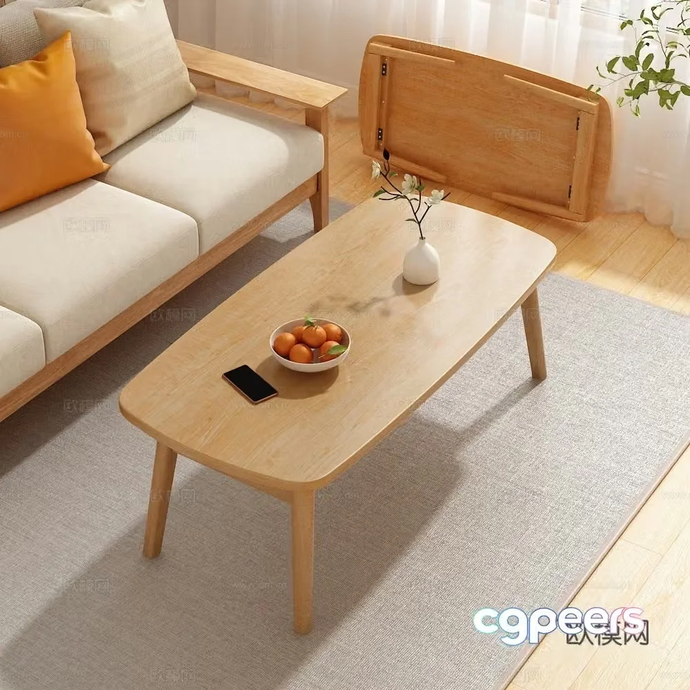 Nordic coffee table shelf 3D model