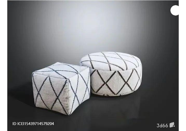 Two Poufs 3D Model – 547 – VRAY Render