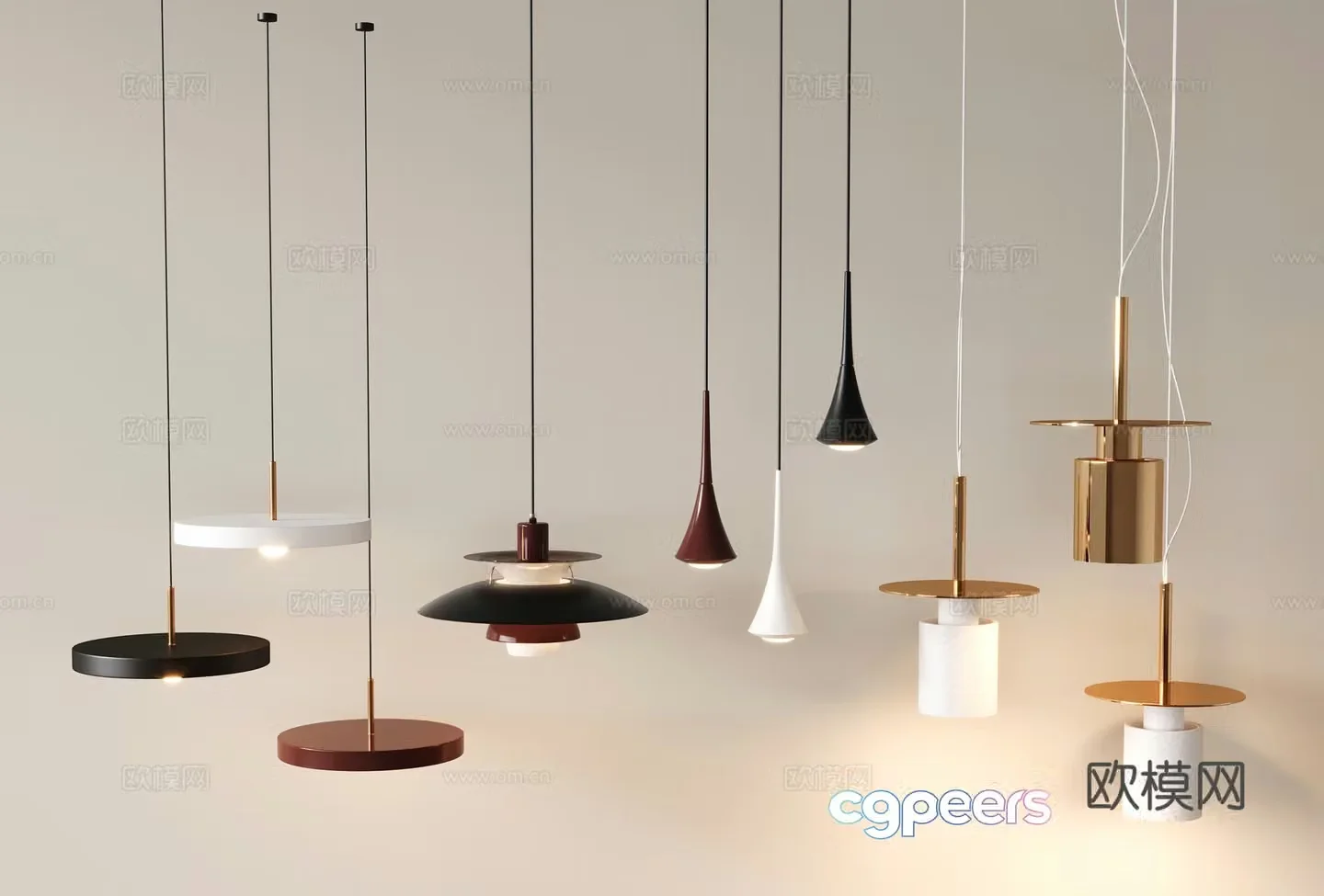 Modern chandeliers bedside head metal chandeliers multi-head chandeliers Italian chandeliers bedside head chandeliers small hangs 3D model