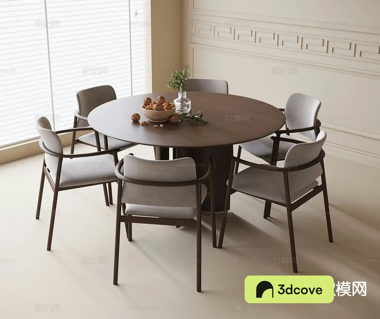 New Chinese style dining table and chairs round dining table