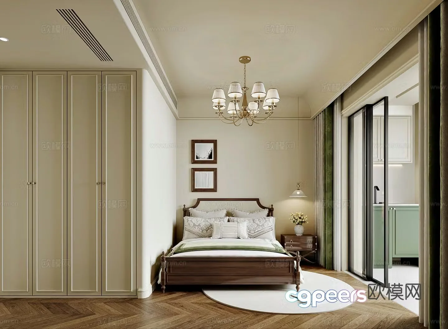 American bedroom 3d model