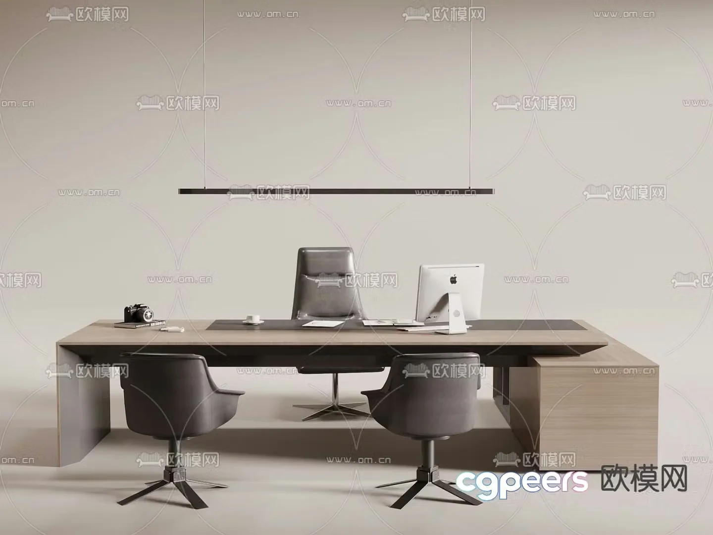 desk executive desk boss desk 3d model