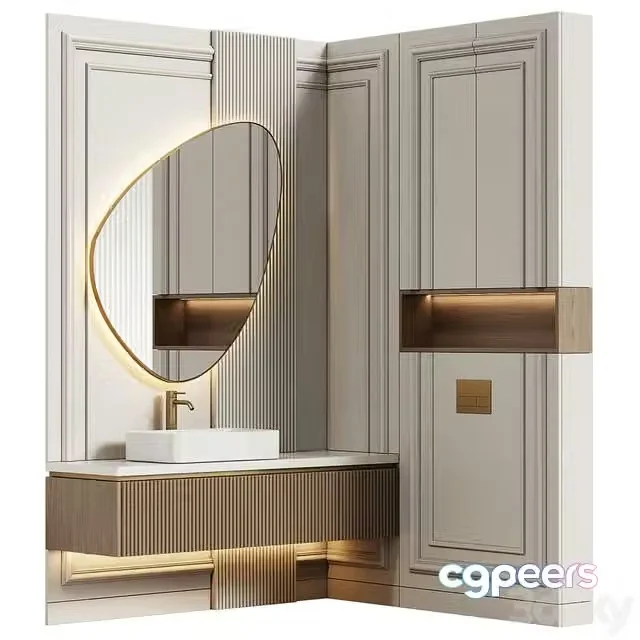 3ds Max Free – Bathroom furniture 22 in modern classic style