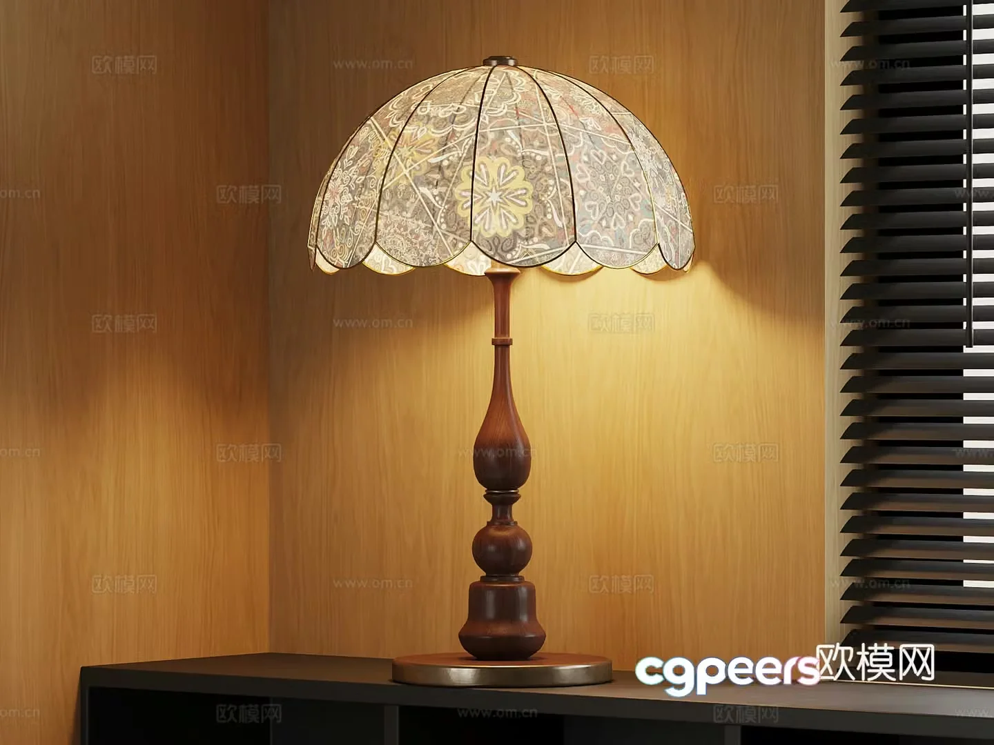 Table lamp American table lamp 3d model 3d model