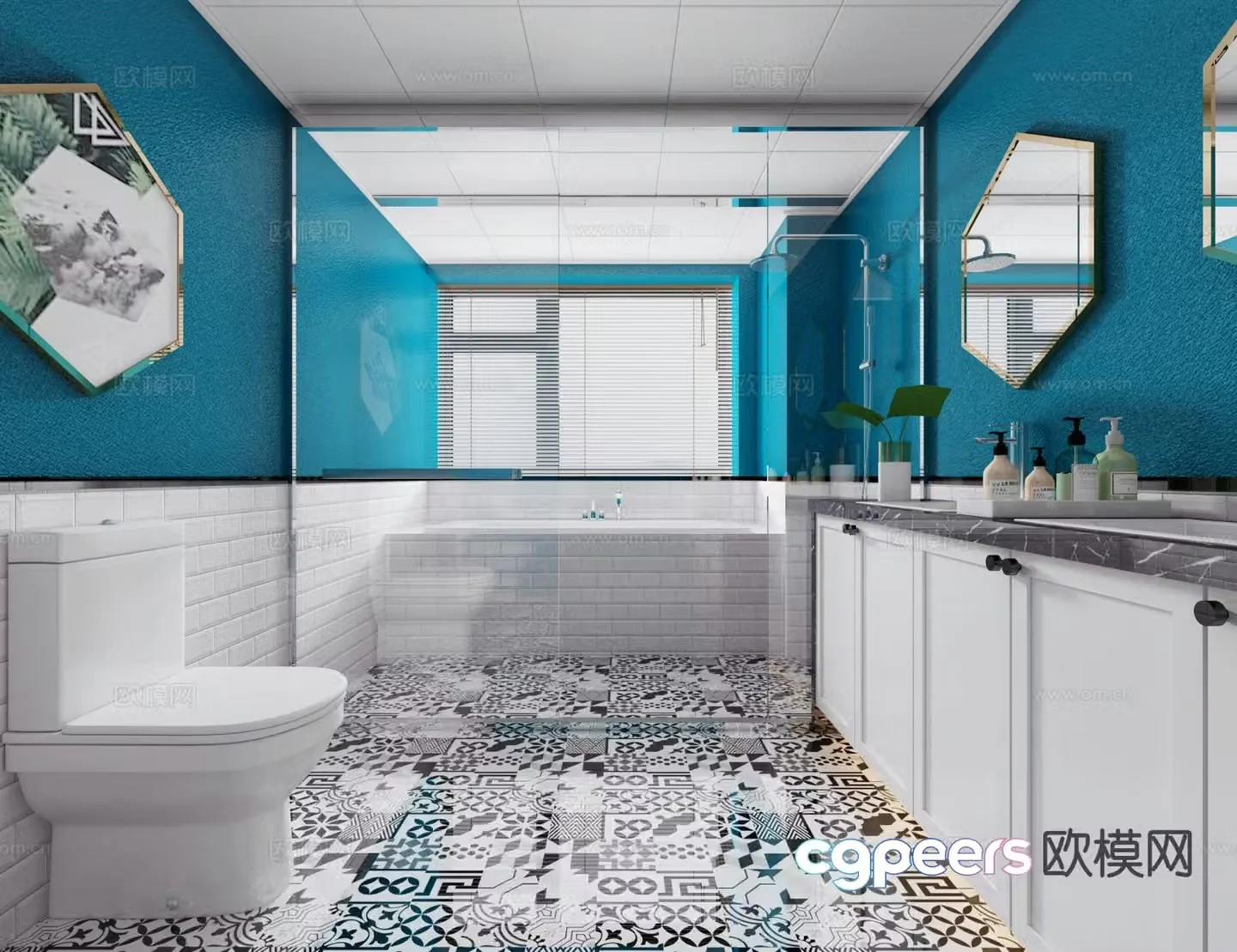 Postmodern bathroom bathroom 3d model