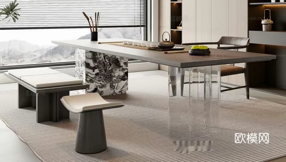 Modern Dining Area 3D Model – 6755 – VRAY Render