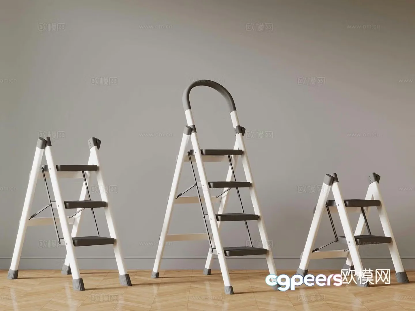 Short ladder Folding ladder Safety ladder 3D model