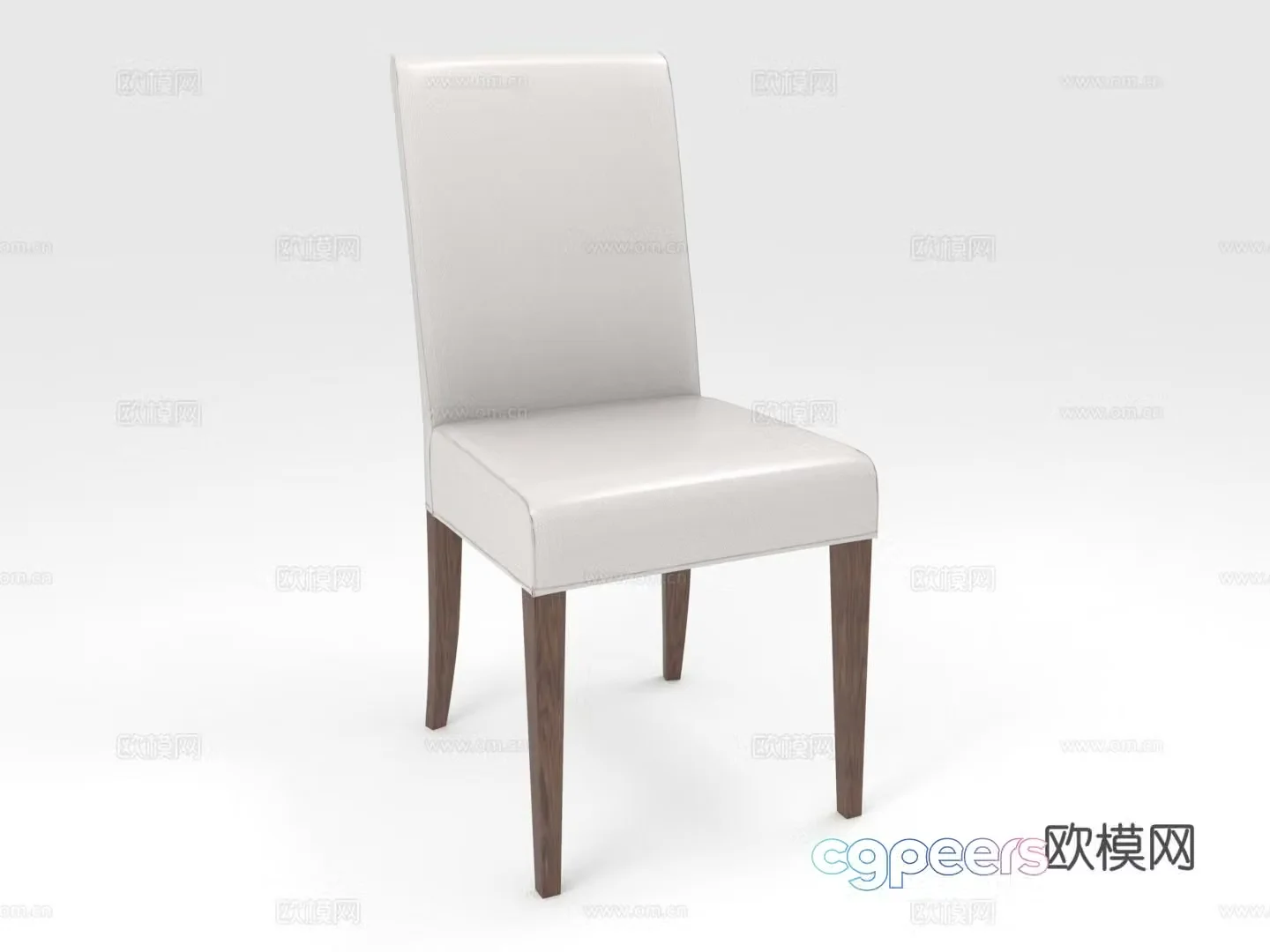 Dining chair leather chair solid wood chair chair seat 3d model