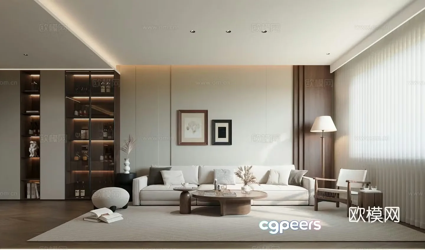 Middle-aged living room 3d model