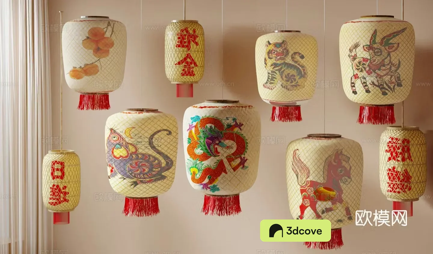 Chinese oil paper lantern Chaoshan bamboo lantern handmade bamboo lantern