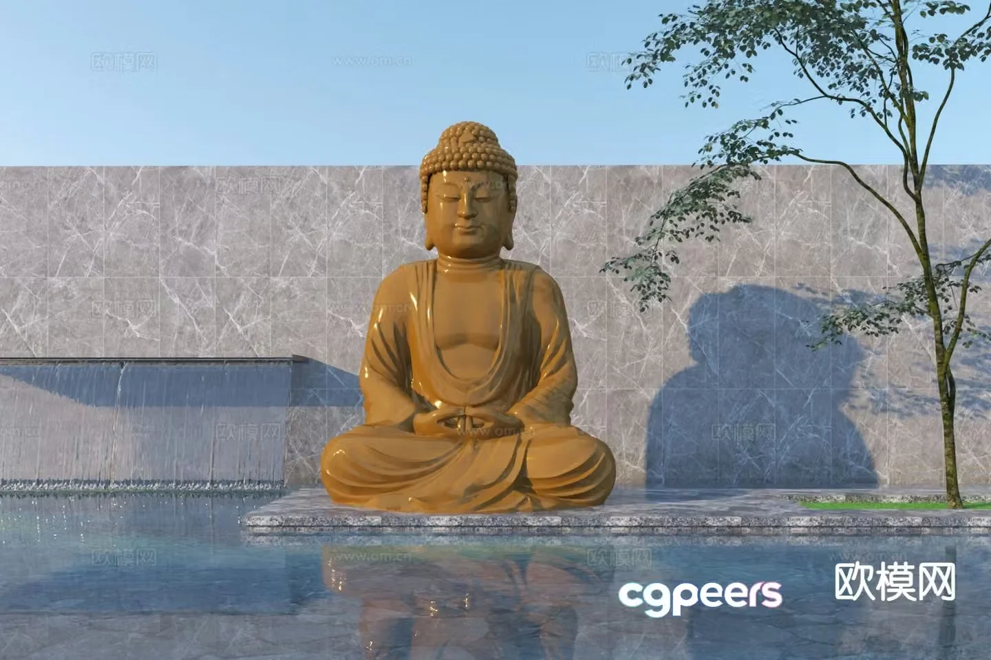 Buddha statue sketch sculpture sketch landscape sculpture 3D model