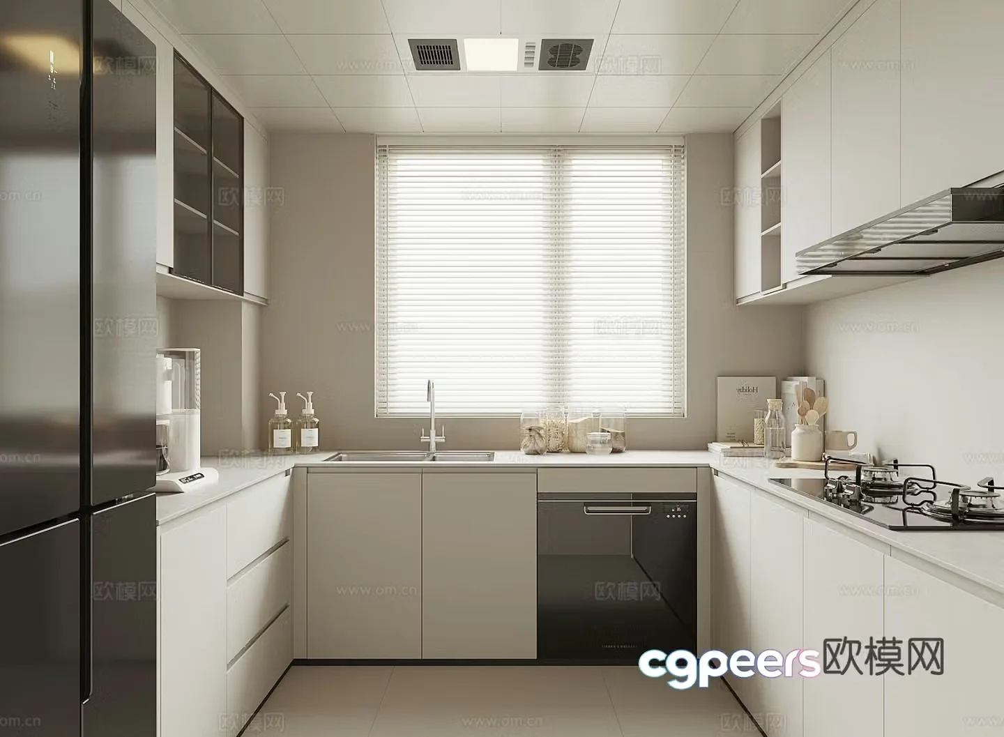Modern home kitchen 3d model