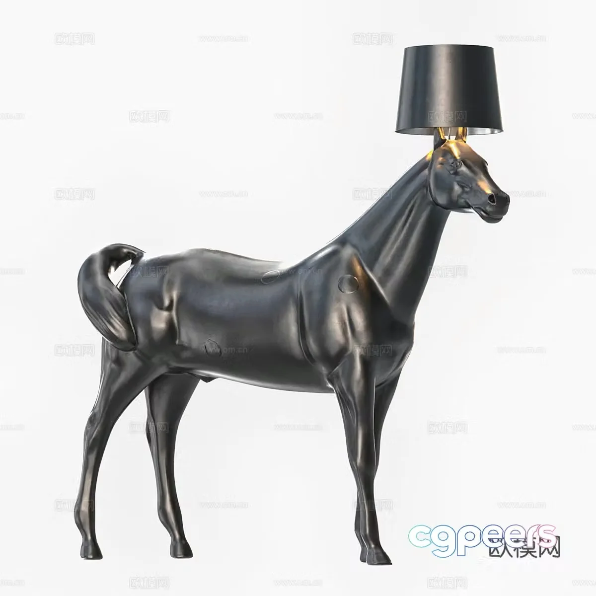 Moooi large floor lamp Nordic creative horse ornaments FRP horse-shaped sculpture 3D model