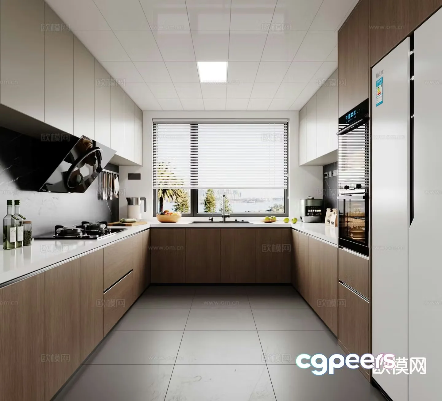 Log style kitchen 3d model