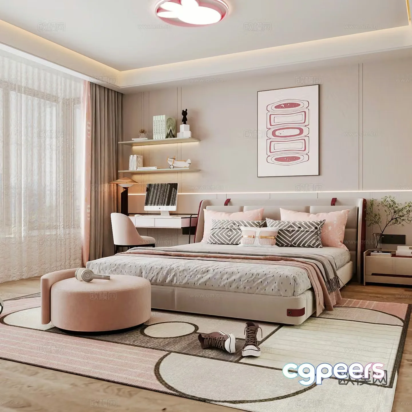 Modern children’s room boy’s room girl’s room 3d model