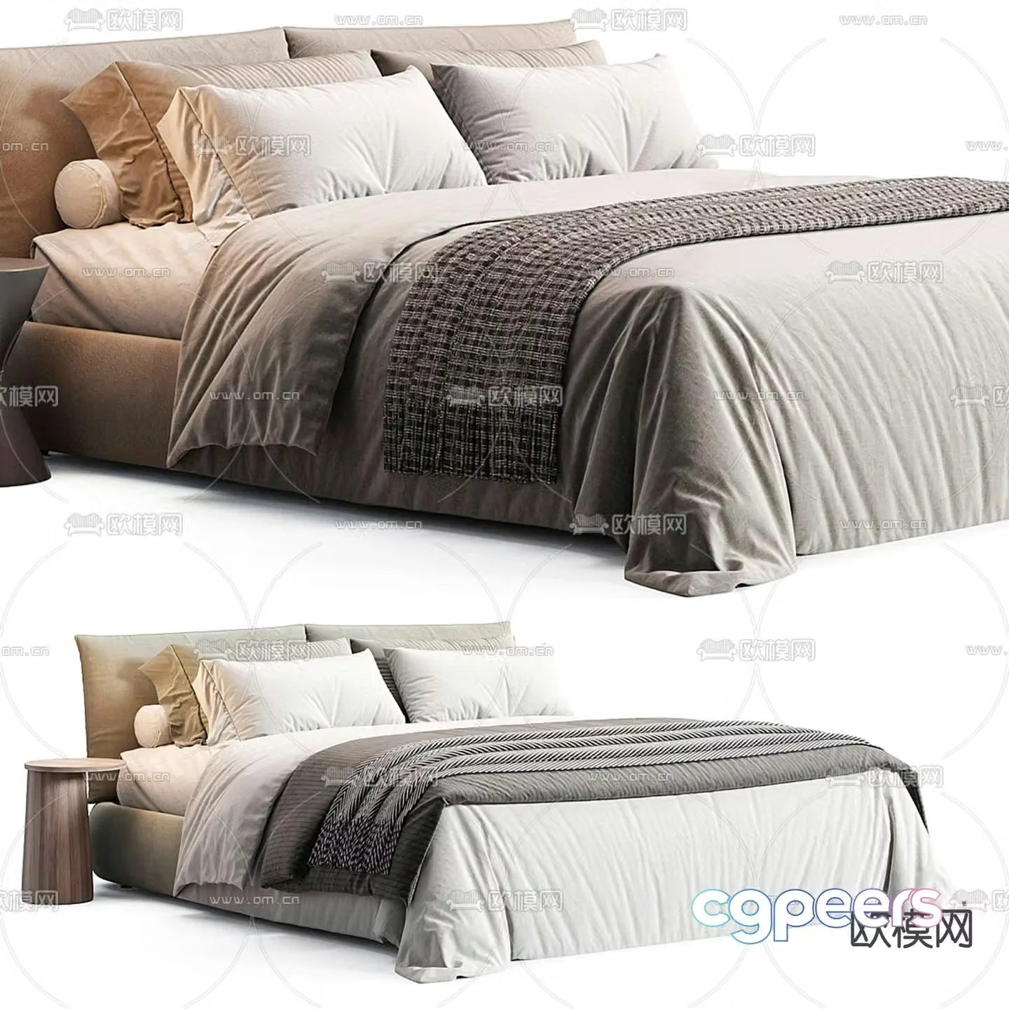 Manzzeli double bed 3d model