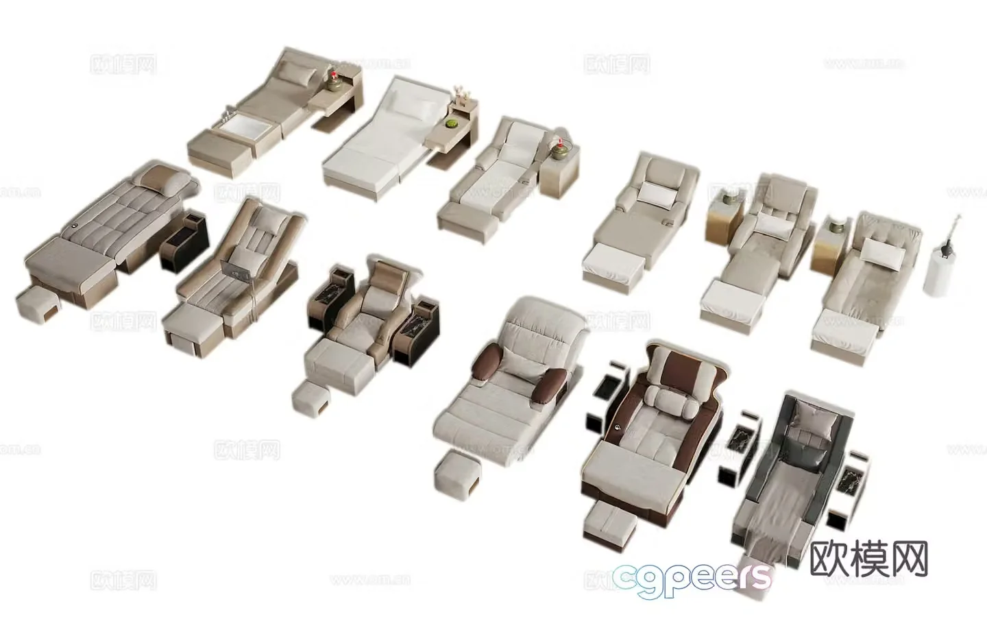 Massage bed beauty bed 3d model
