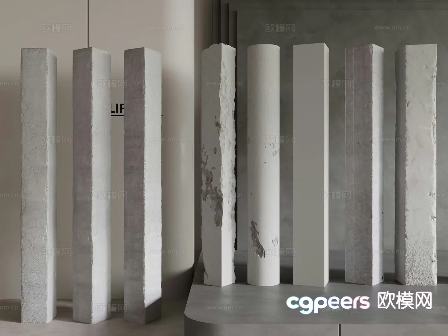 Cement pillar concrete pillar 3d model
