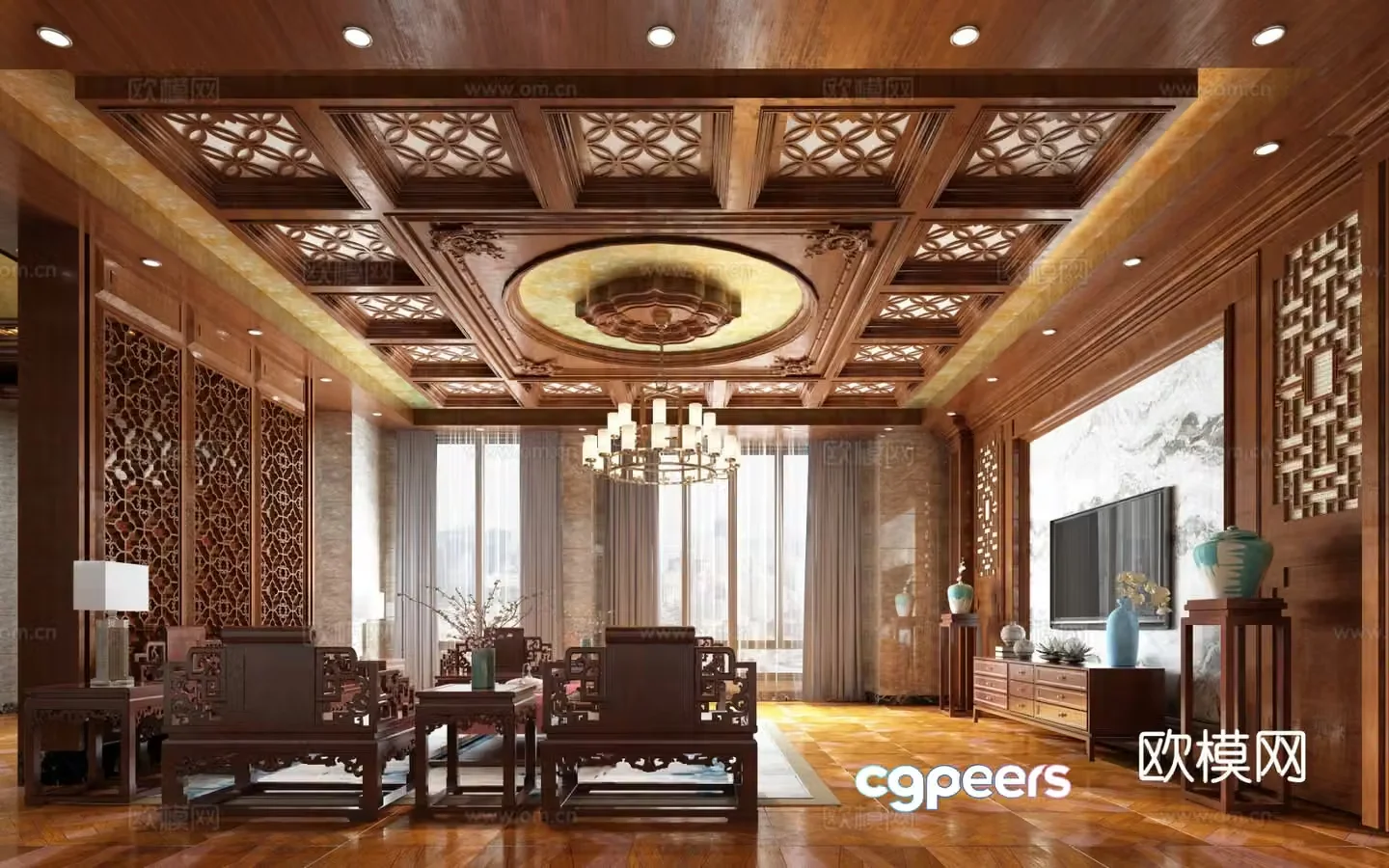 Chinese living room 3d model