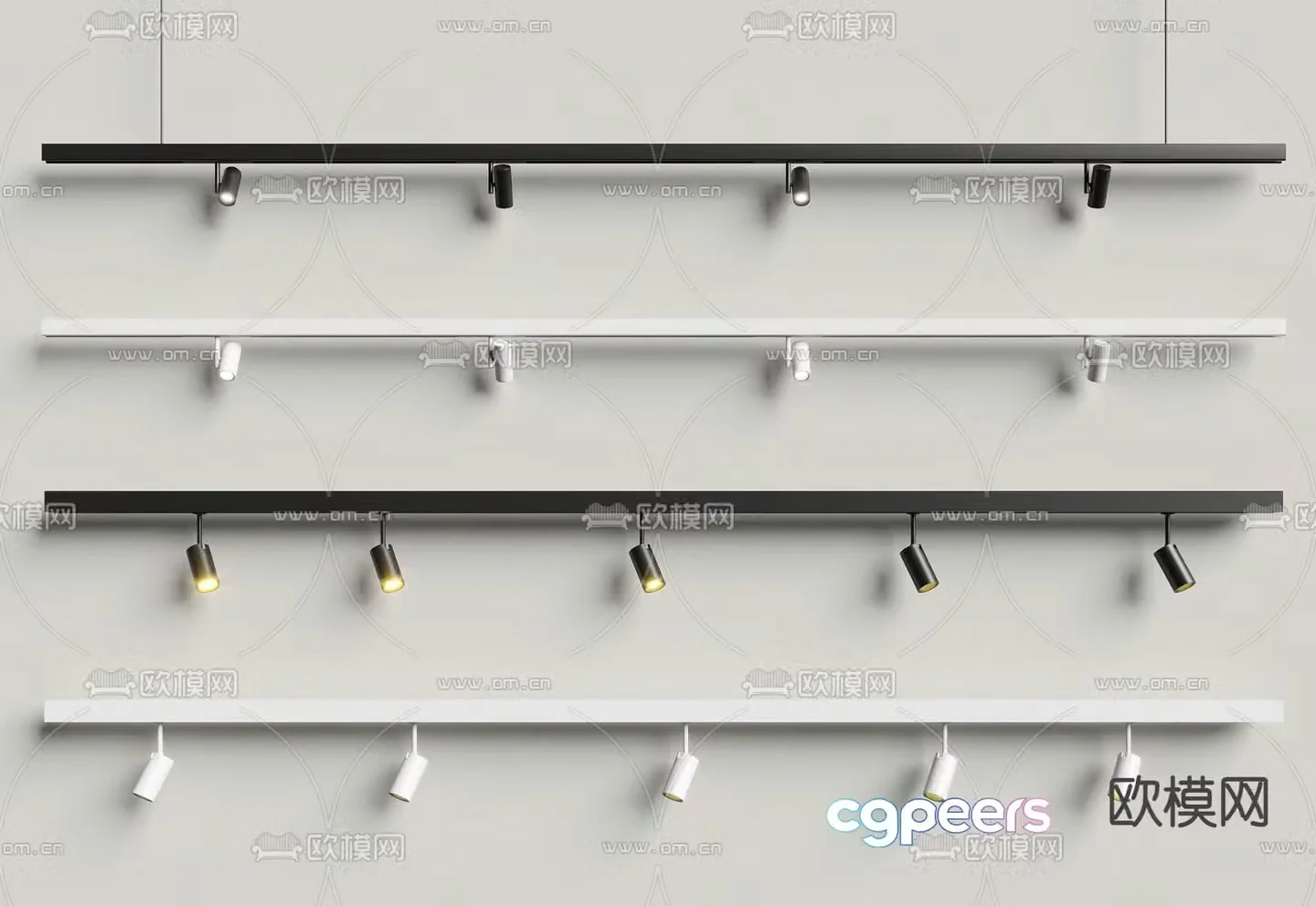 Surface mounted downlight spotlight track light 3d model