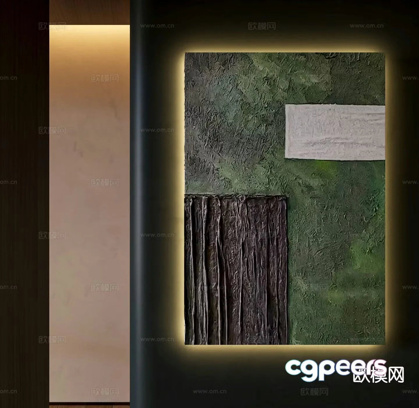 Wabi-sabi art painting decorative painting 3d model