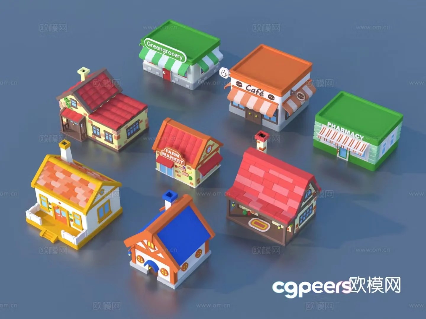 Cartoon toys children’s toys building block house 3d model