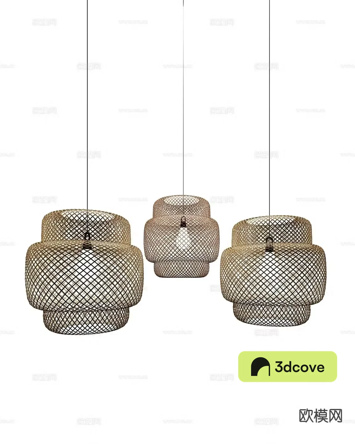 New Chinese style chandelier rattan chandelier