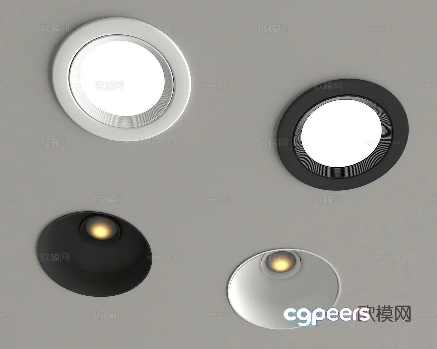 Downlight spotlight turning spotlight bold lamp 3d model