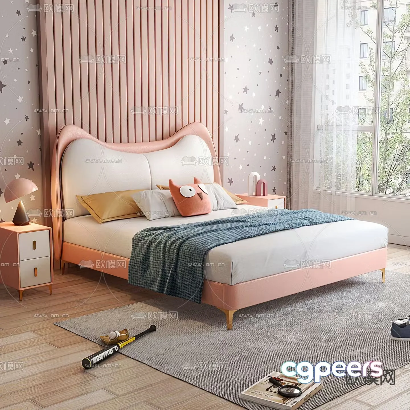 Cream style children’s bed child’s bed 3d model