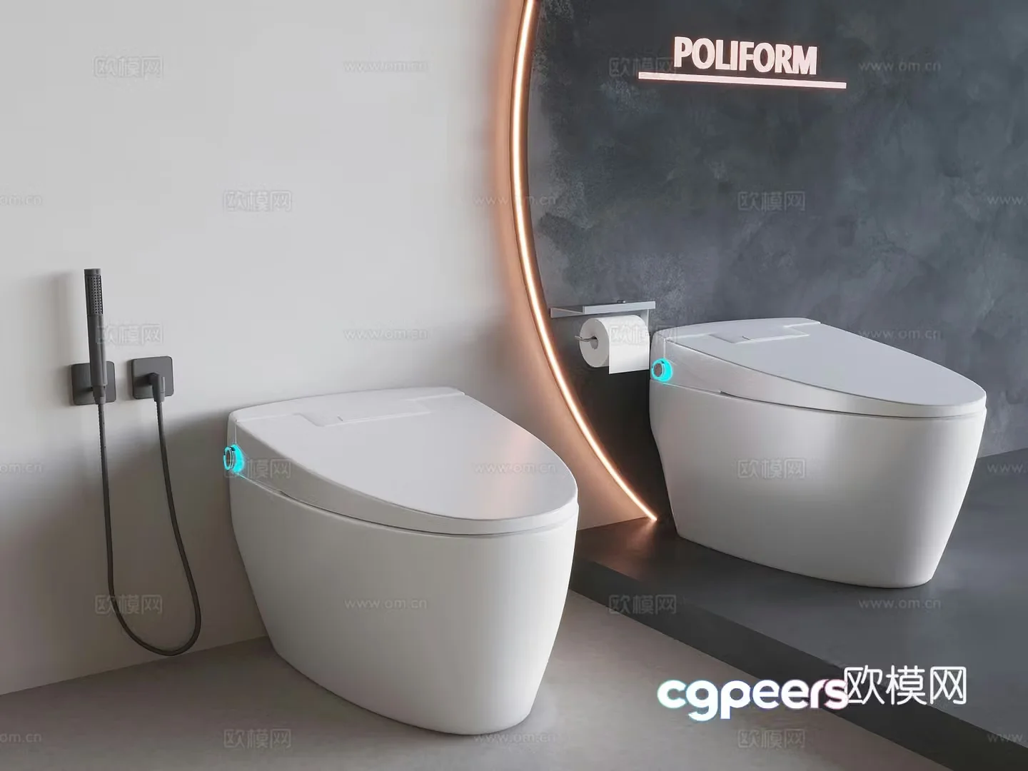 Smart toilet toilet toilet companion toilet paper box 3d model