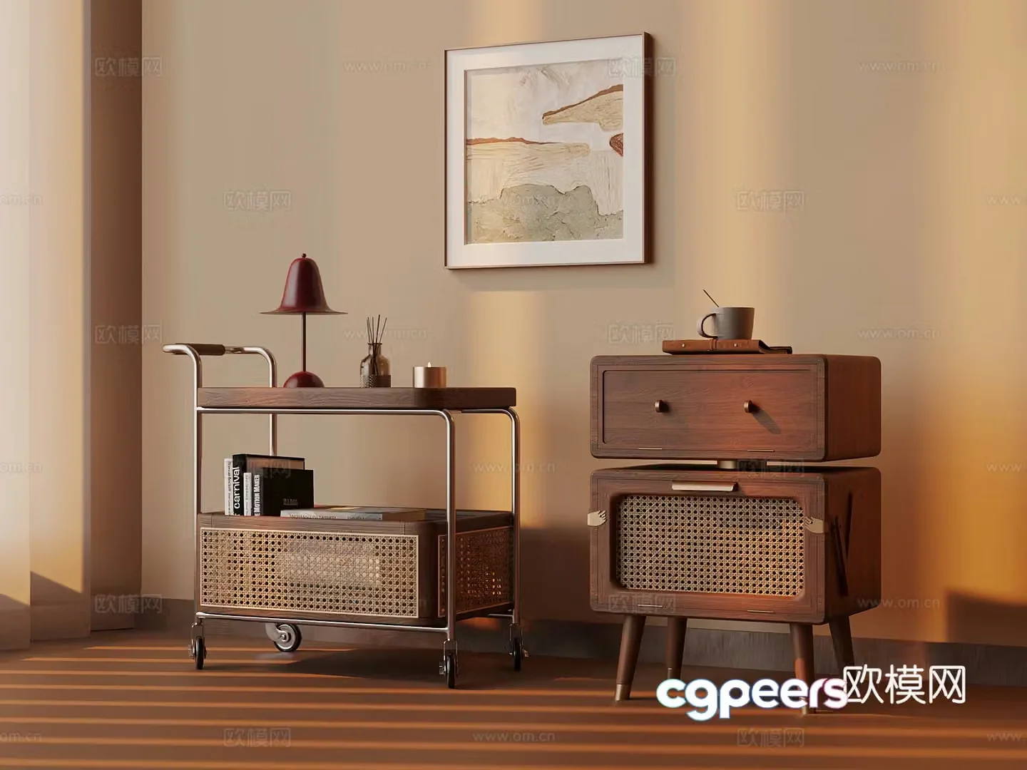 Middle-aged style edge table ornament 3D model