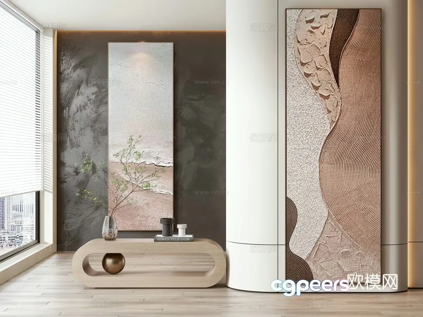Modern hanging painting decorative painting 3d model