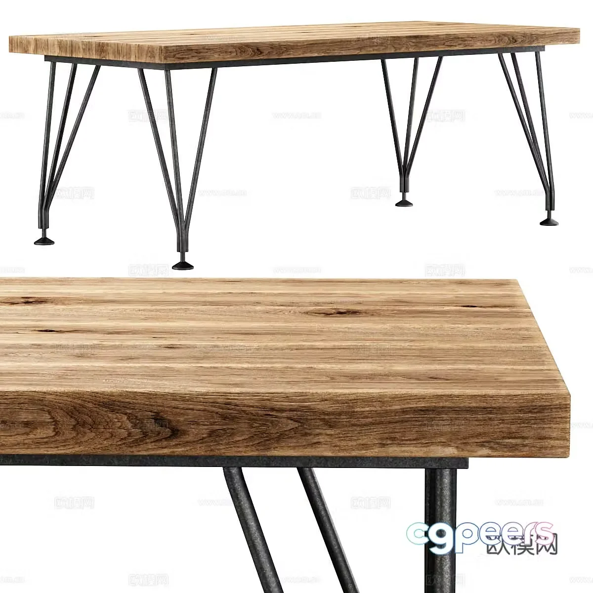 New Chinese style wasabi wooden dining table 3D model
